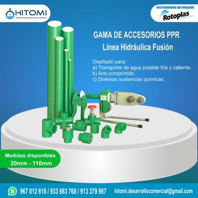 Gama de accesorios PPR linea hidraulica fusión